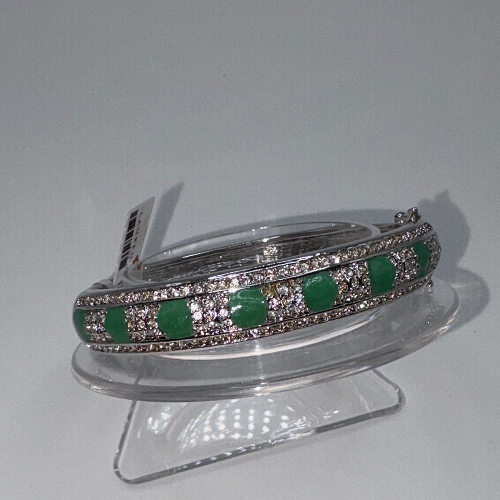 Green and Silver Gemstone Bracelet